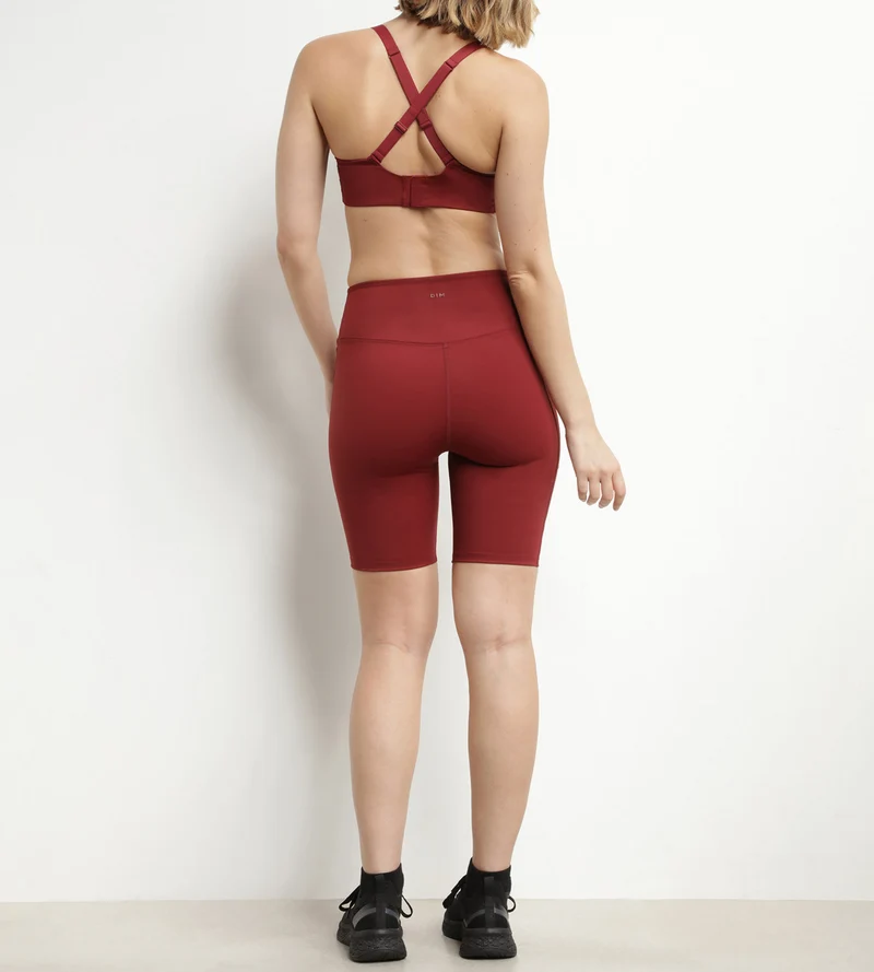 Damen-Sport-Radlerhose aus formender Mikrofaser Burgunder Dim Move