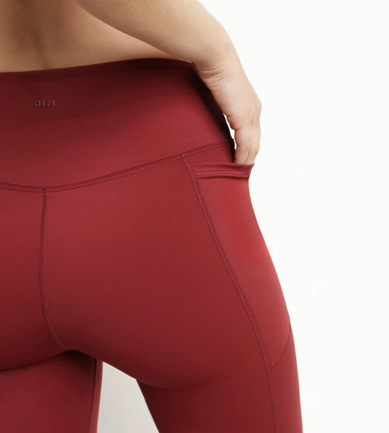 Damen-Sport-Radlerhose aus formender Mikrofaser Burgunder Dim Move