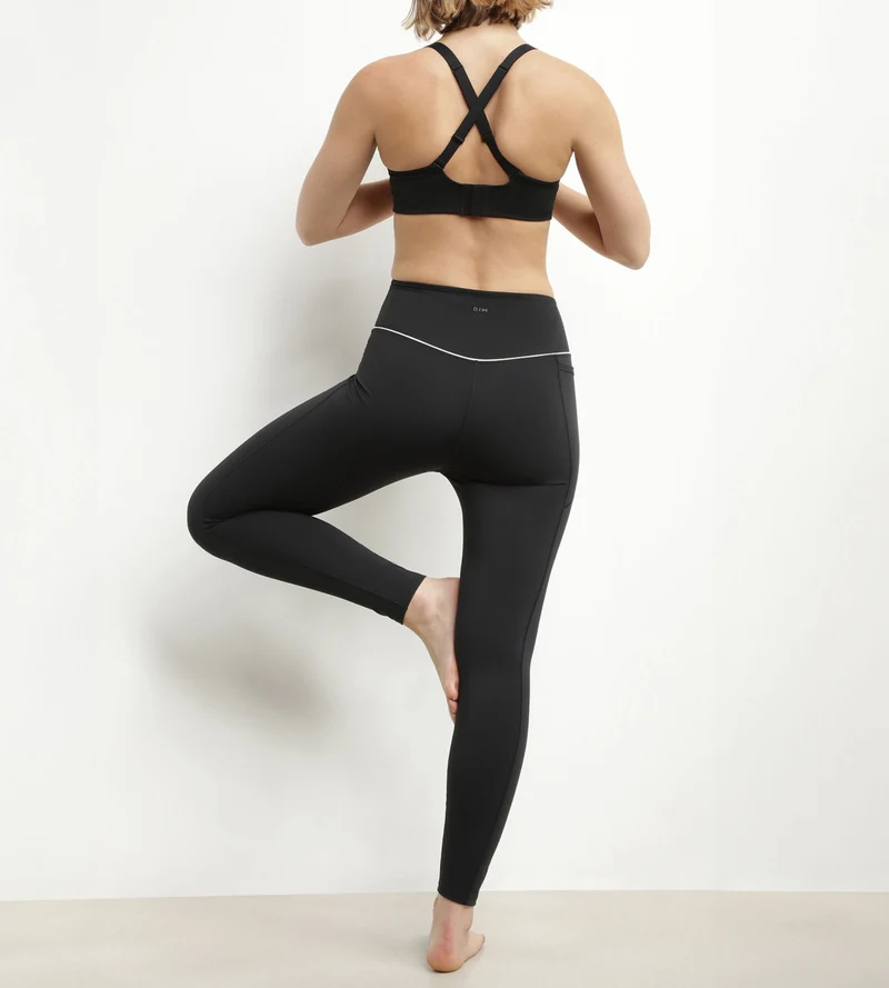 Damen-Sport-Leggings aus schwarzer formender Mikrofaser Dim Move