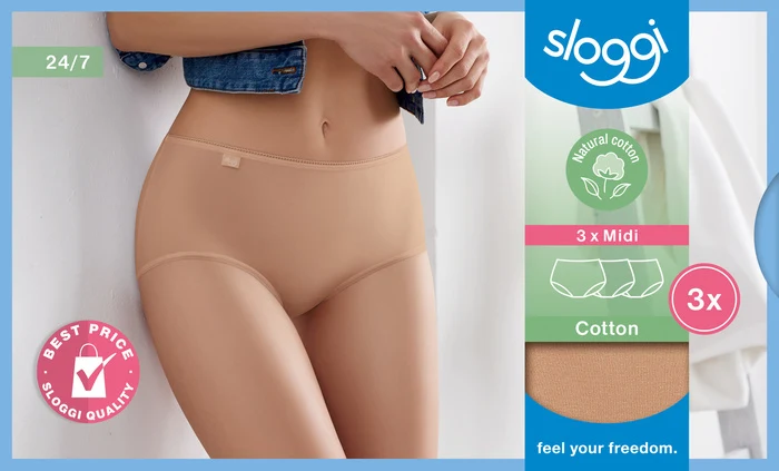 Sloggi 24/7 Cotton Midi 3er Pack brush