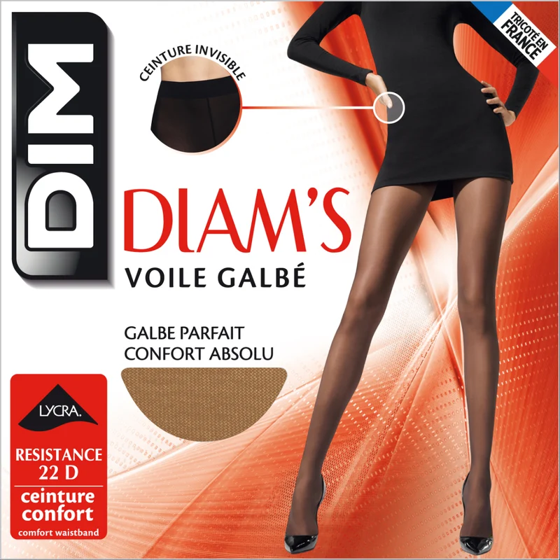 Dunkelbraune transparente Strumpfhose mit Shaping-Effekt 22D - Diam’s Voile Galbé