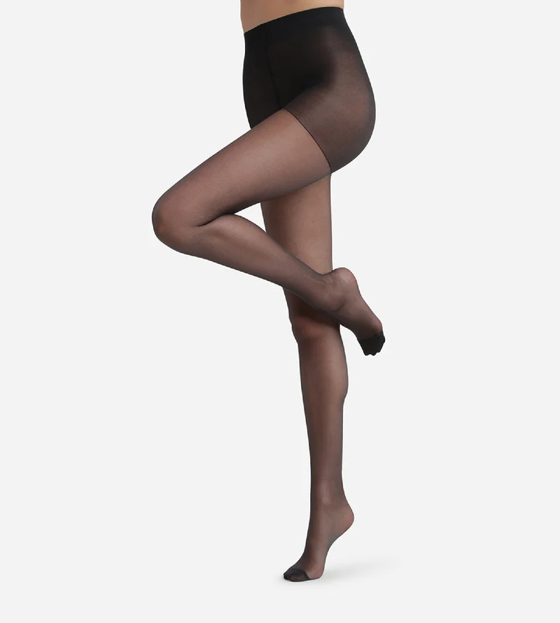 Schwarze transparente Strumpfhose mit Shaping-Effekt 22D - Diam’s Voile Galbé