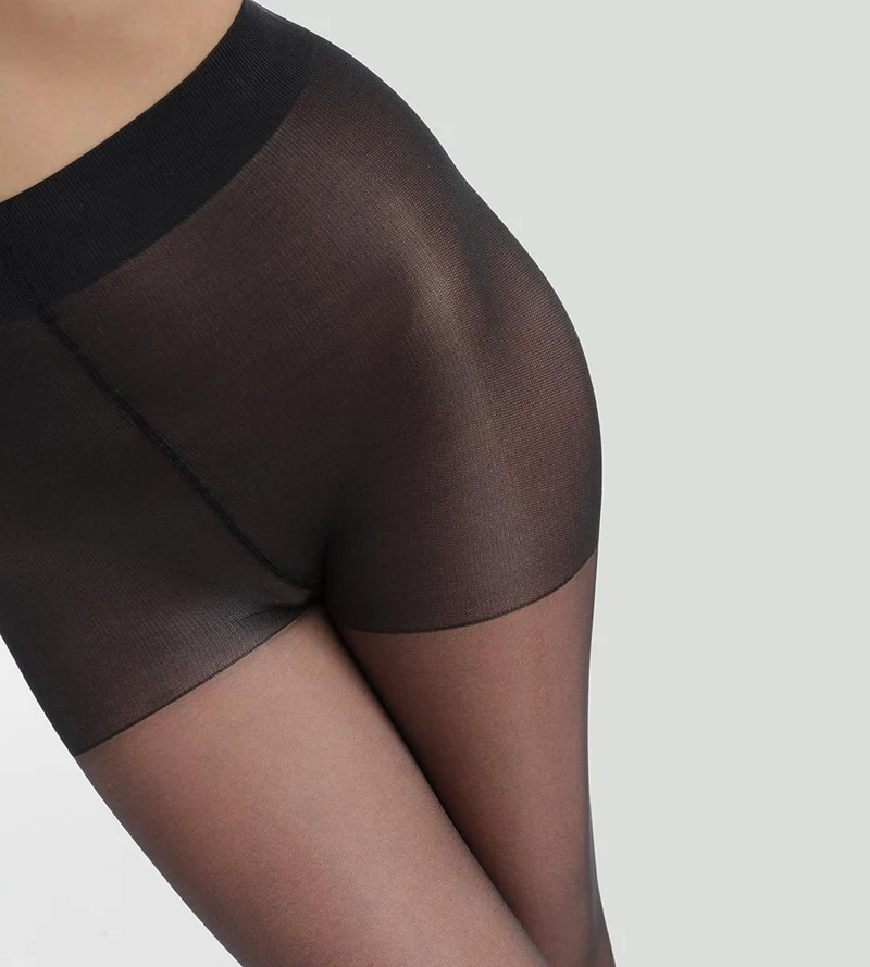 Schwarze transparente Strumpfhose mit Shaping-Effekt 22D - Diam’s Voile Galbé
