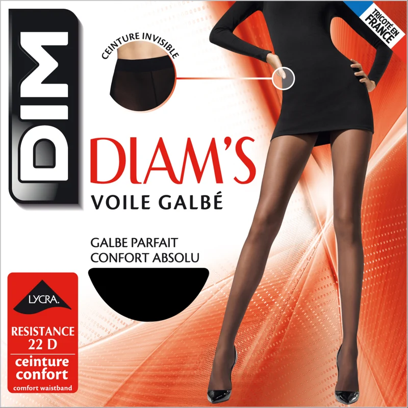 Schwarze transparente Strumpfhose mit Shaping-Effekt 22D - Diam’s Voile Galbé