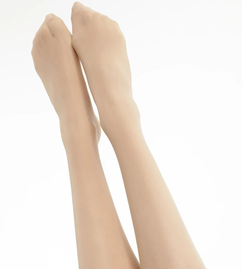 4er-Pack semi-transparente Kniestrümpfe 28D hellbeige - EcoDIM