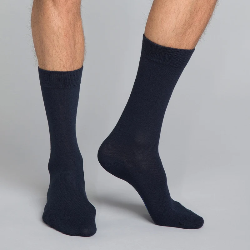 3er-Pack marineblaue Herrensocken aus Baumwolle - Basic Cotton