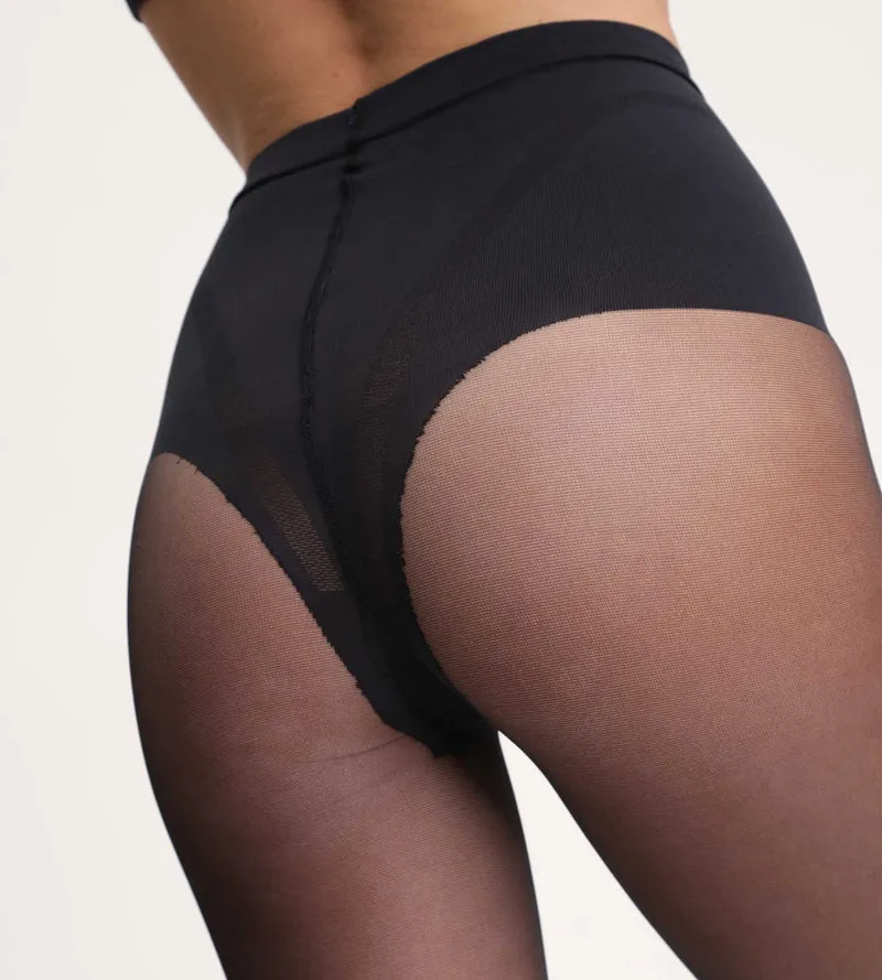 Schwarze Strumpfhose mit Bauch-weg-Effekt 25D - Diam’s Ventre Plat