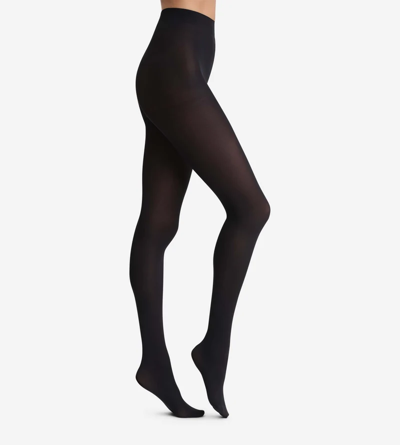 Schwarze blickdichte Veloursstrumpfhose 50D - DIM Style