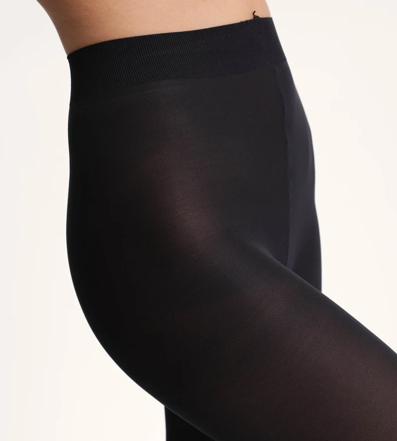 Schwarze blickdichte Veloursstrumpfhose 50D - DIM Style