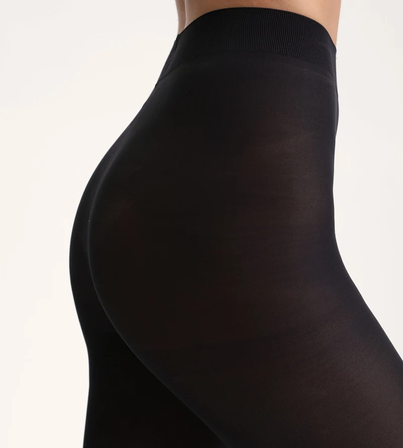 Schwarze blickdichte Veloursstrumpfhose 50D - DIM Style