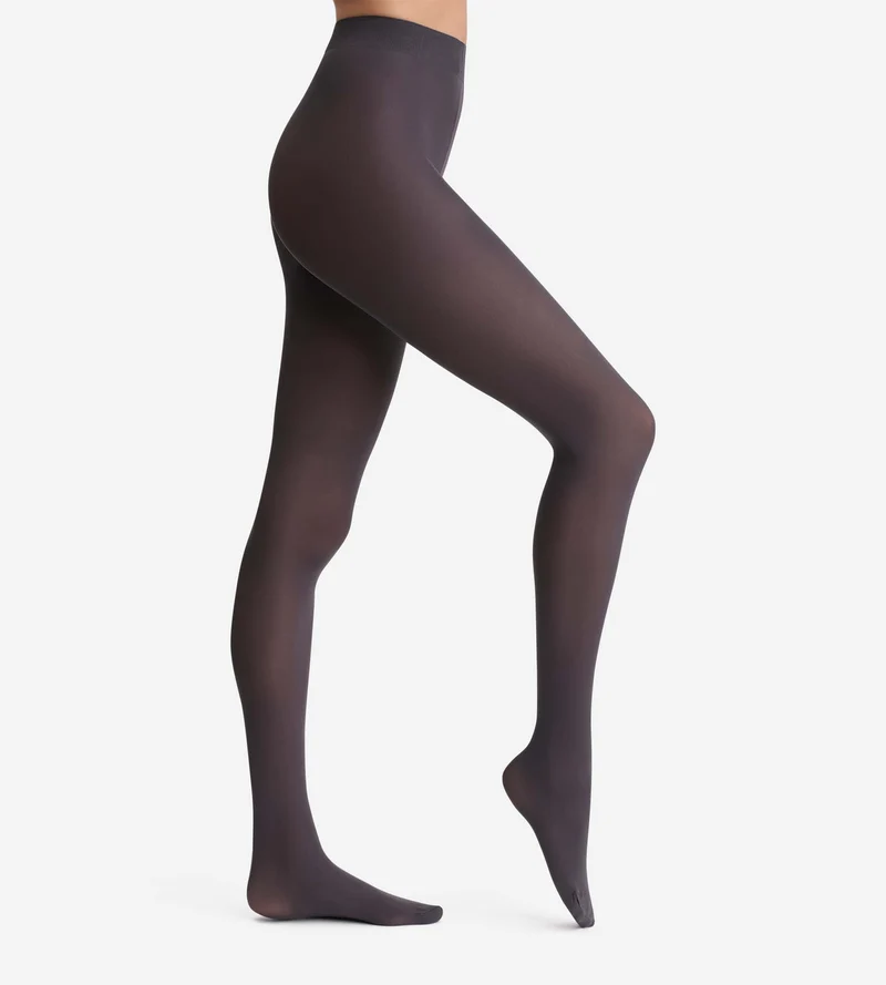 Graue blickdichte Veloursstrumpfhose 50D - DIM Style