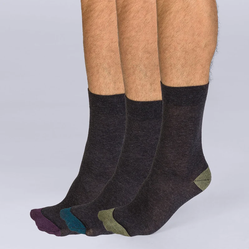 3er-Pack Mix and Match Herrensocken in Anthrazit - Cotton Style