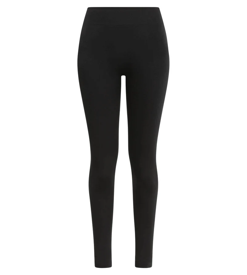 Schwarze Thermo-Leggings für Damen mit Fleece-Innenseite Dim Relax & Go