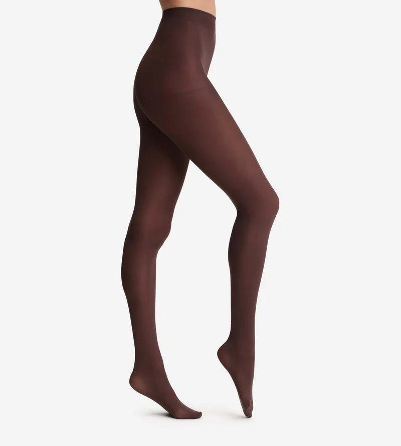 Schokoladenbraune blickdichte Veloursstrumpfhose 50D - DIM Style