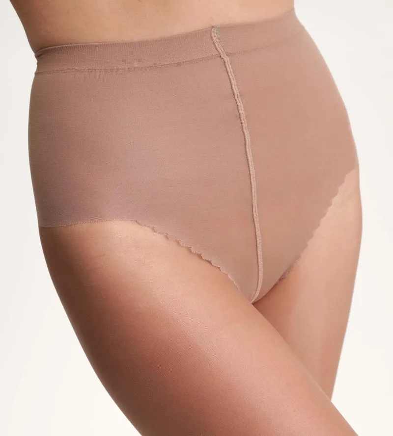 Gazellenbraune Strumpfhose mit Bauch-weg-Effekt 15D - Sublim Ventre Plat