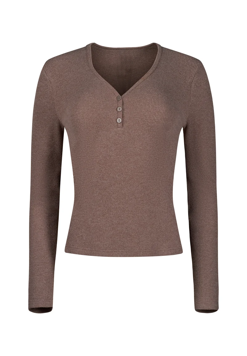 Cozy Waffles Shirt long sleeve | taupe 087737-08A312