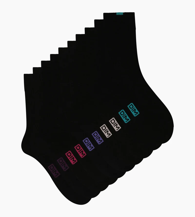 5er-Pack Damen-Socken aus schwarzer EcoDim-Baumwolle