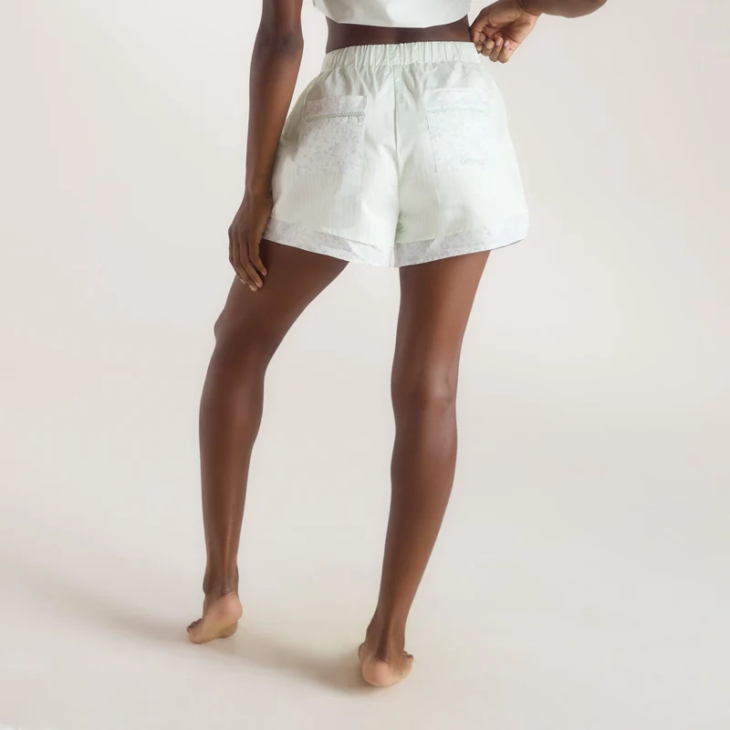 Bloom & Stripe Pyjamashort - Salbei