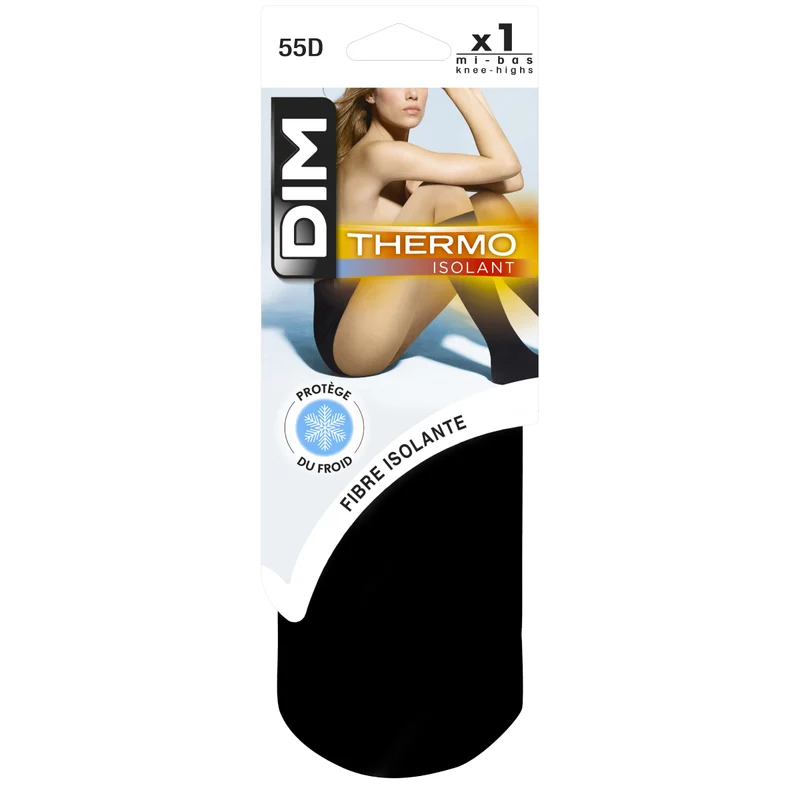 Schwarze wärmende Thermo-Kniestrümpfe 54D
