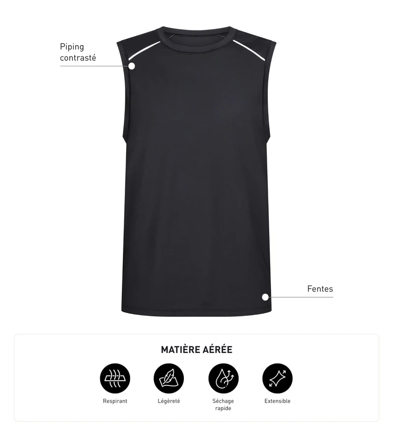 Sport-Tanktop für Herren aus atmungsaktivem Material Black Dim Move