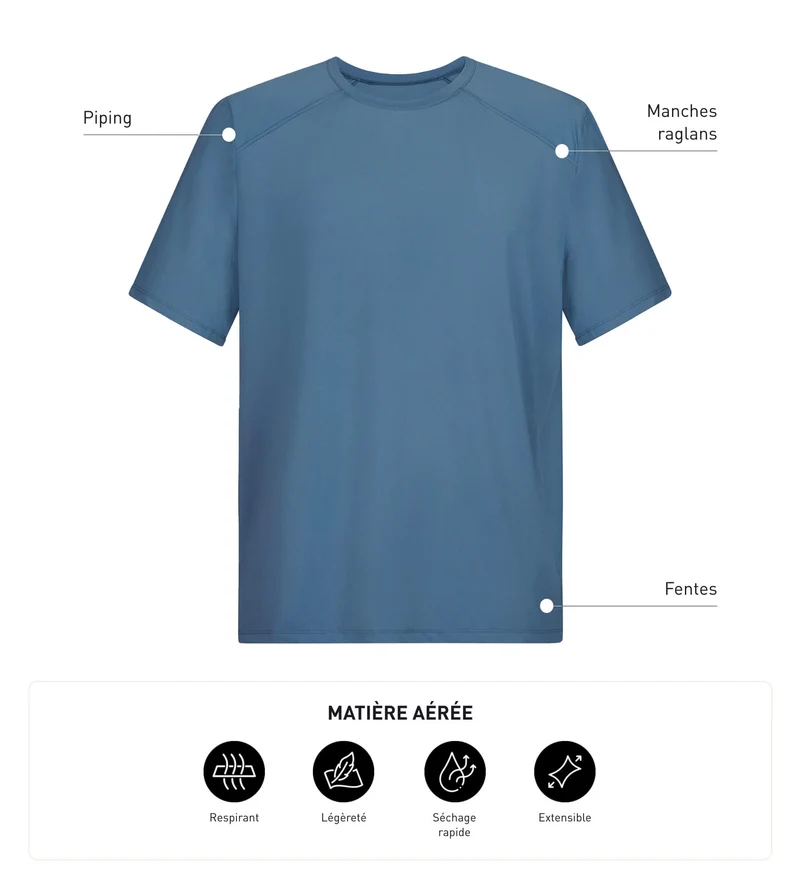 Atmungsaktives Sport-T-Shirt für Herren Blue Jean Dim Move