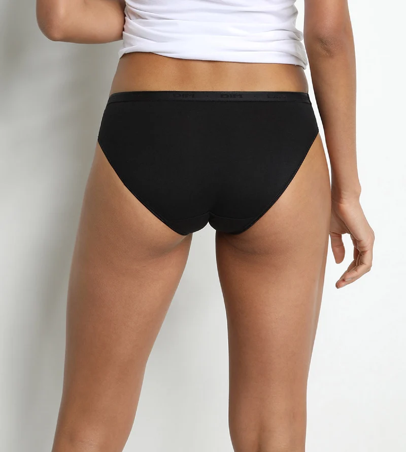 2er-Pack schwarze/weiße Midislips aus Bio-Baumwolle