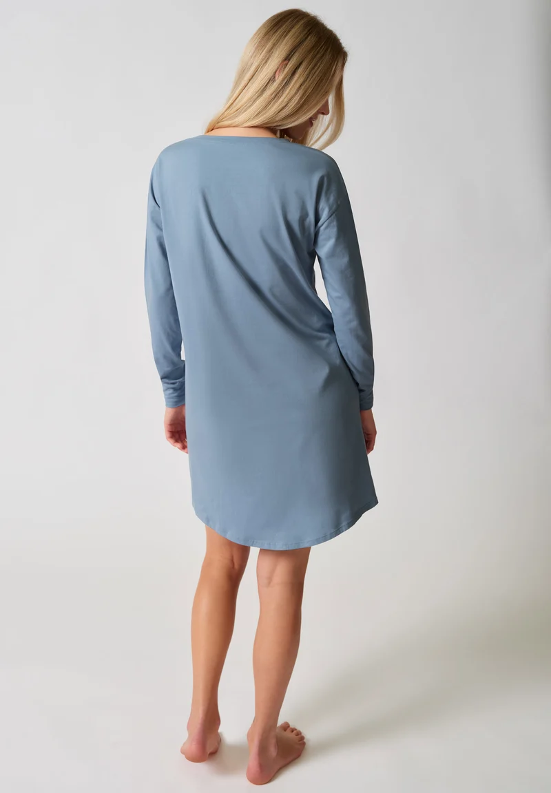 Night In Mix & Match Sleepshirt long sleeve | ashley blue 080773-08A172