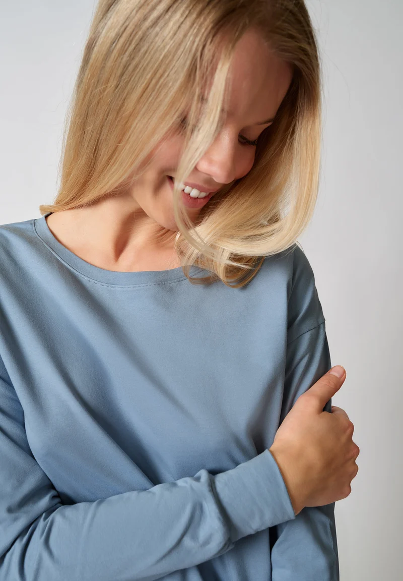 Night In Mix & Match Sleepshirt long sleeve | ashley blue 080773-08A172
