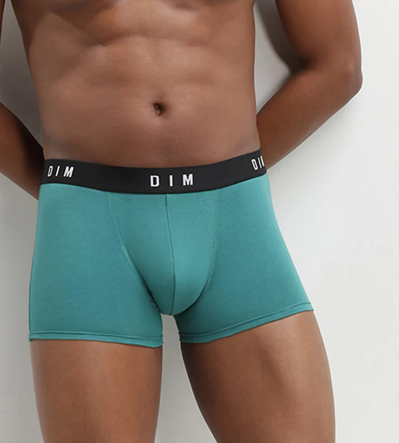 2er-Pack Boxershorts mit Retrobund smaragdgrün/grau - DIM Originals