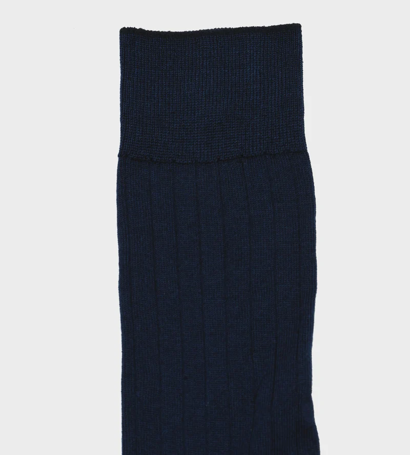 2er-Pack marineblaue Herrensocken aus schottischem Garn