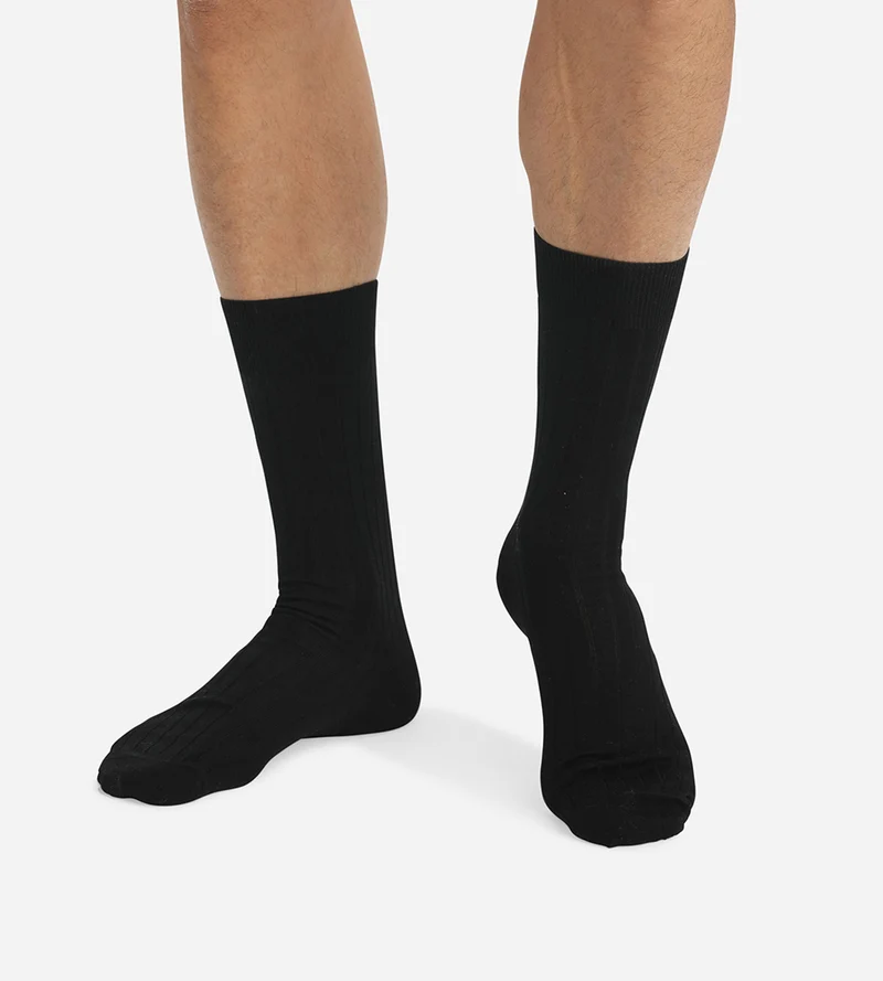 2er-Pack schwarze Herrensocken aus schottischem Garn