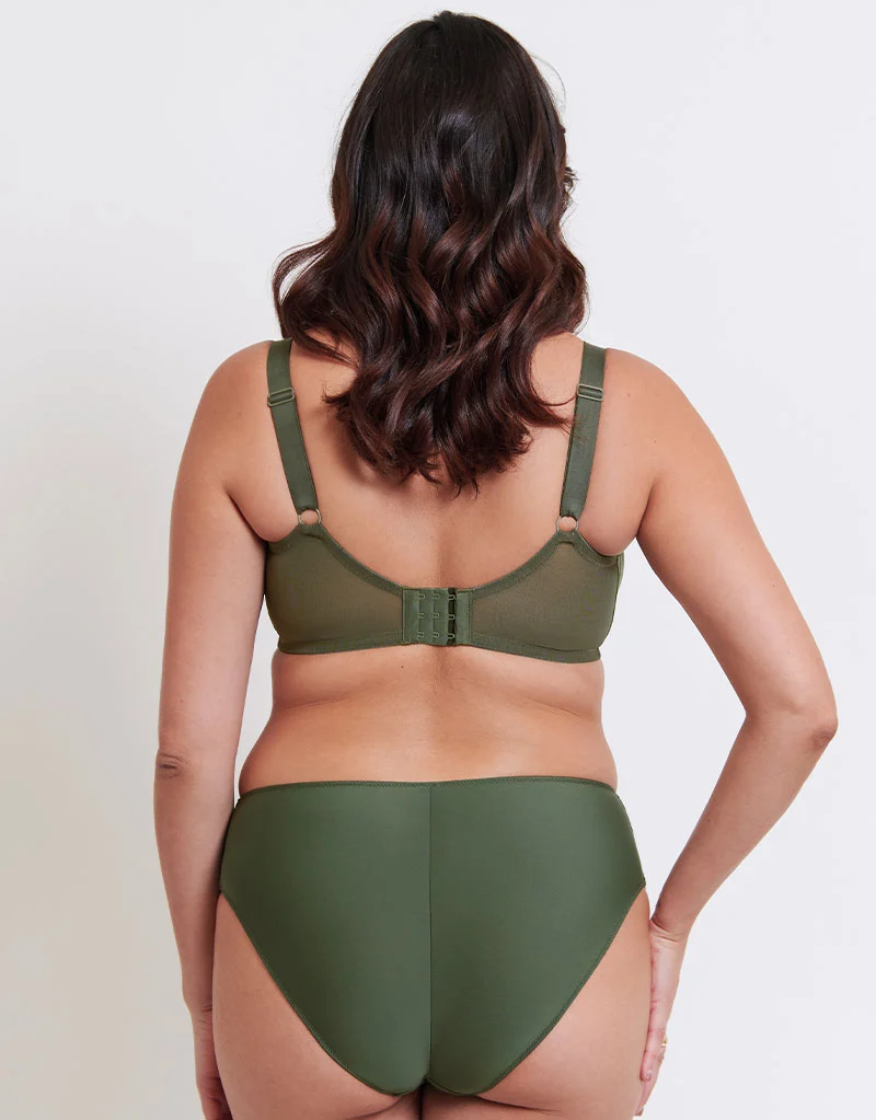 Flirtelle Emilie Deco Full Cup Side Support Bra Dusky Green
