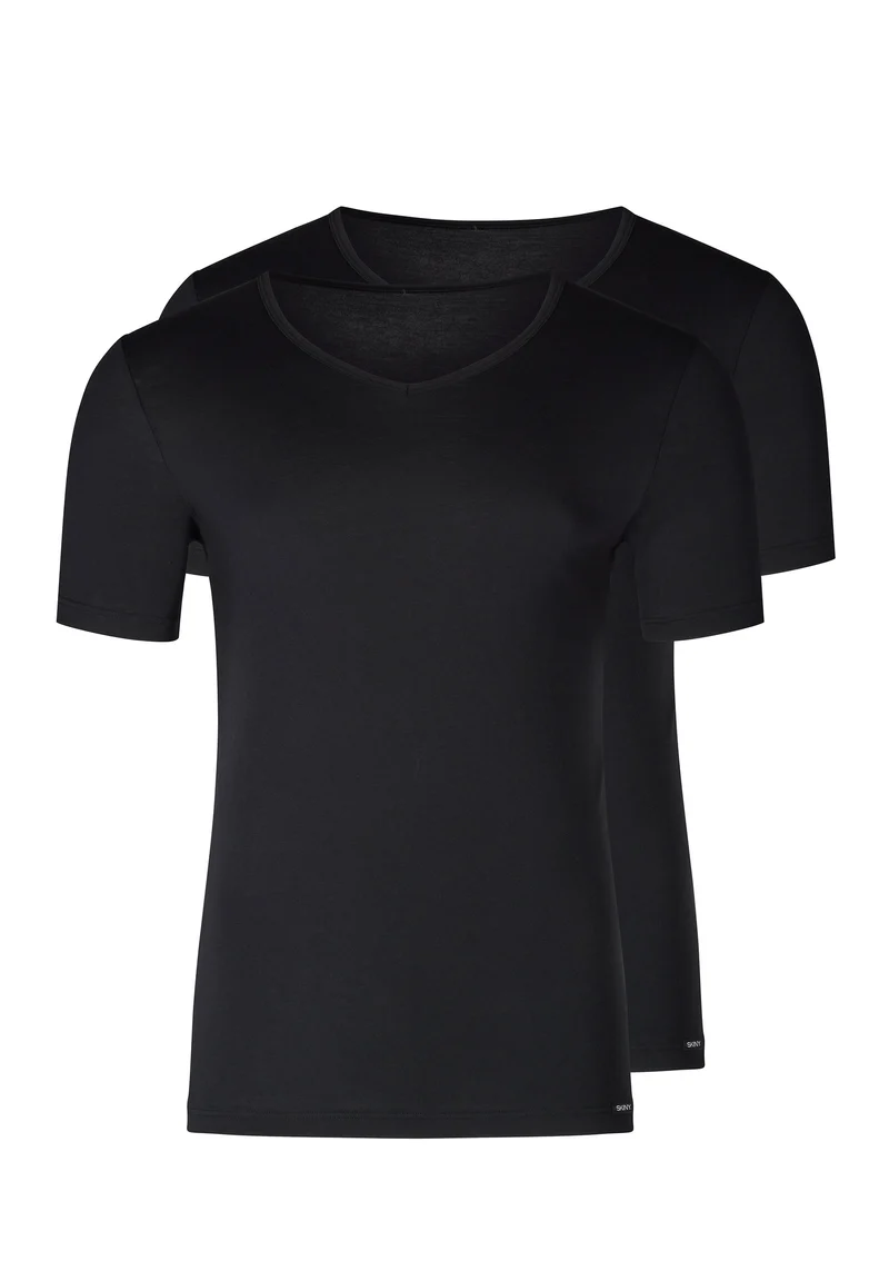 Shirt Multipack V-neck shirt short sleeve 2 pack | black 086911-087665