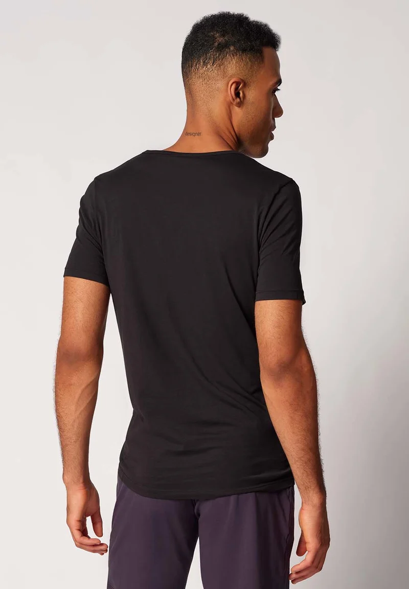 Shirt Multipack V-neck shirt short sleeve 2 pack | black 086911-087665