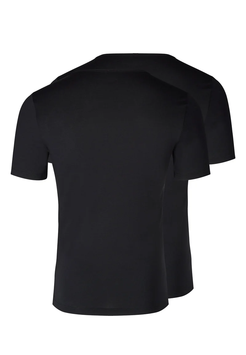 Shirt Multipack V-neck shirt short sleeve 2 pack | black 086911-087665