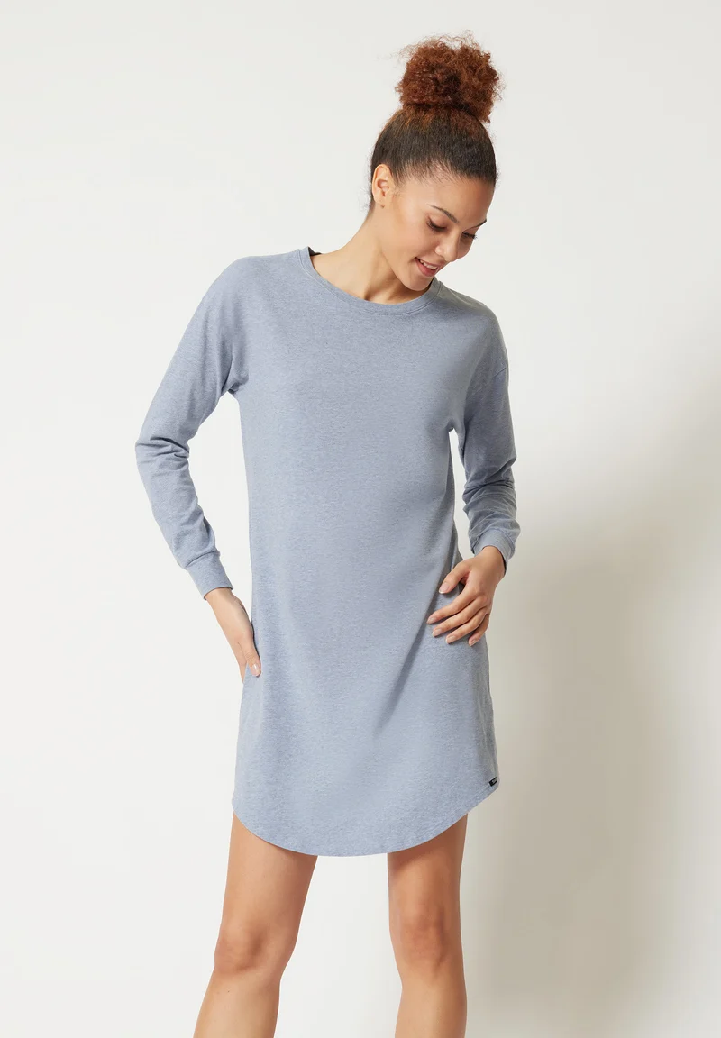Night In Mix & Match Sleepshirt long sleeve | denim melange 080773-08S335