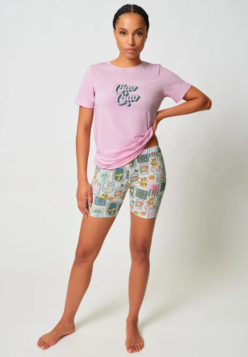 Night In Skiny 03 Pyjama short | pink lavender 087274-08A050