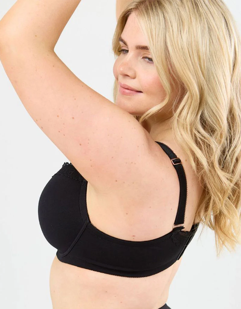 Oola Super Soft Cotton Moulded T-Shirt Bra Black