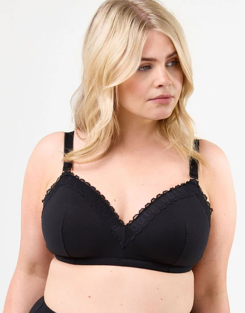 Oola Super Soft Cotton Padded Non-Wired Bra Black