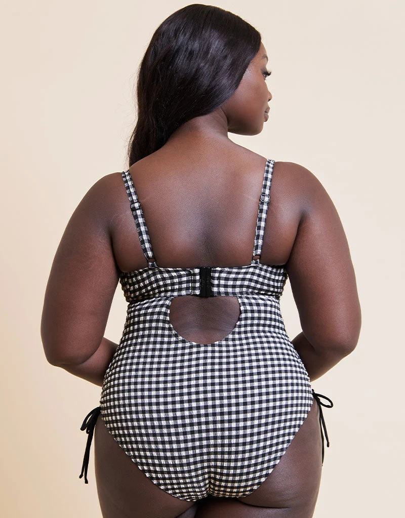 Curvy Kate Holiday Check Non Wired Swimsuit Black