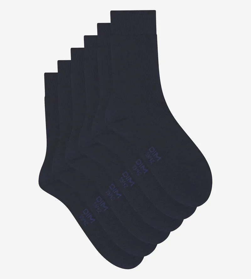 Packung mit 3 Paar Herrensocken Navy Blue Dim Cotton Comfort
