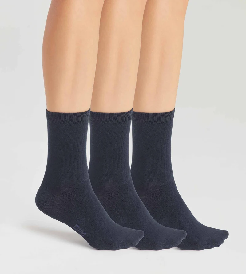 3er-Pack Damensocken aus Baumwolle marineblau - Basic Cotton