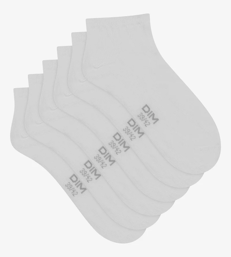Packung mit 3 Paar kurzen Herrensocken White Dim Cotton