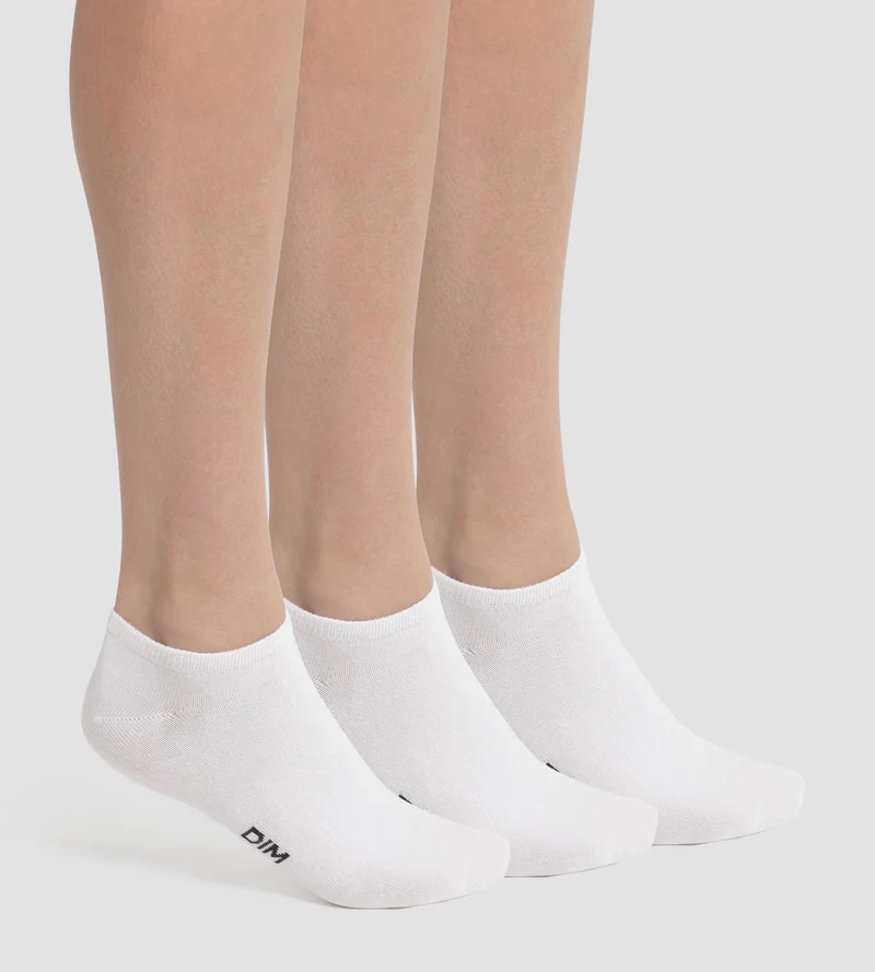 Packung mit 3 Paar kurzen Damensocken White Dim Cotton