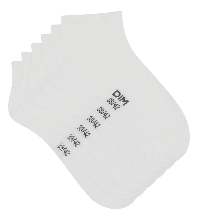Packung mit 3 Paar kurzen Damensocken White Dim Cotton