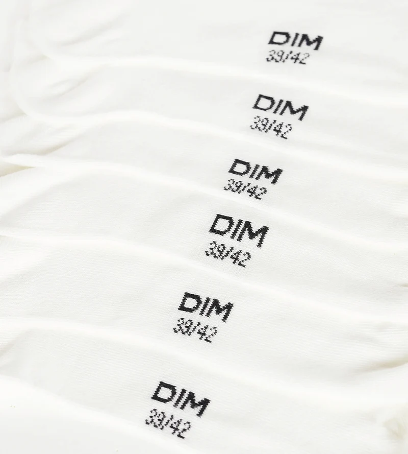Packung mit 3 Paar kurzen Damensocken White Dim Cotton
