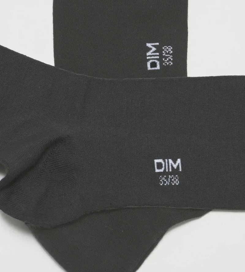 2er-Pack anthrazitfarbene Damensocken aus Viskose – DIM Bambus