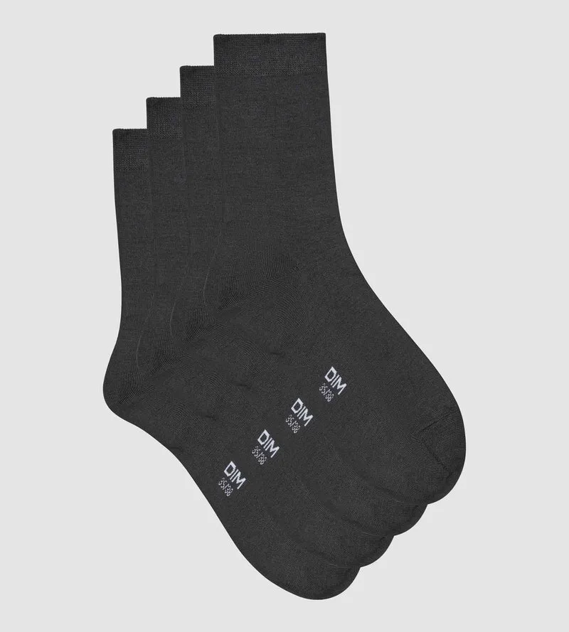 2er-Pack anthrazitfarbene Damensocken aus Viskose – DIM Bambus
