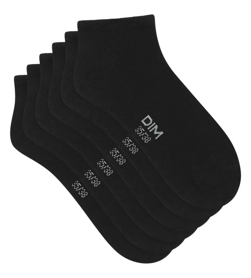 Packung mit 3 Paar kurzen Damensocken Black Dim Cotton