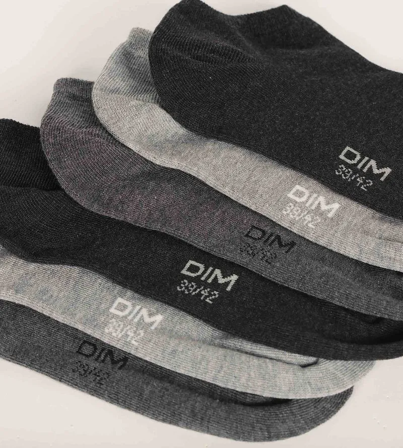 Packung mit 3 Paar kurzen Socken aus anthrazitfarbener Baumwolle